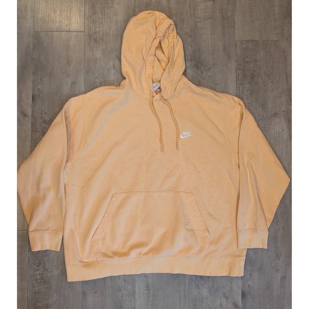 Nike Men's Sportswear Club Fleece Pullover Hoodie Peach Size 2XL XXL BV2654-801